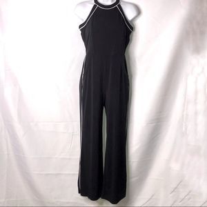 INC | Contrast-Piping Halter Jumpsuit